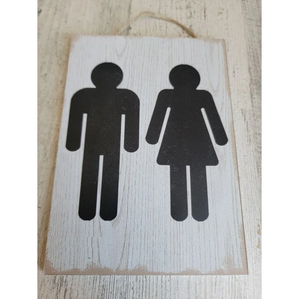 Male female bathroom sign home decor‎ funny